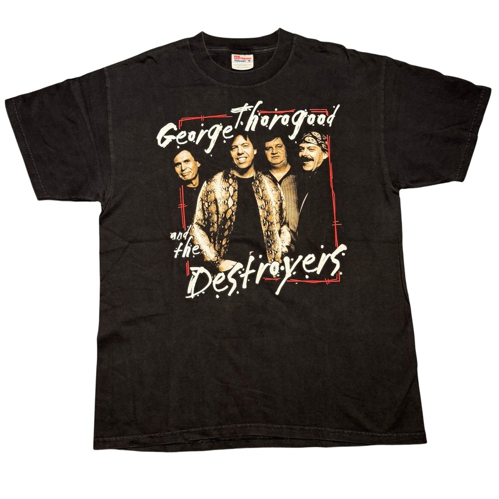 Vintage George Thorogood and the Destroyers Live Tour 2000 T-Shirt Black Large